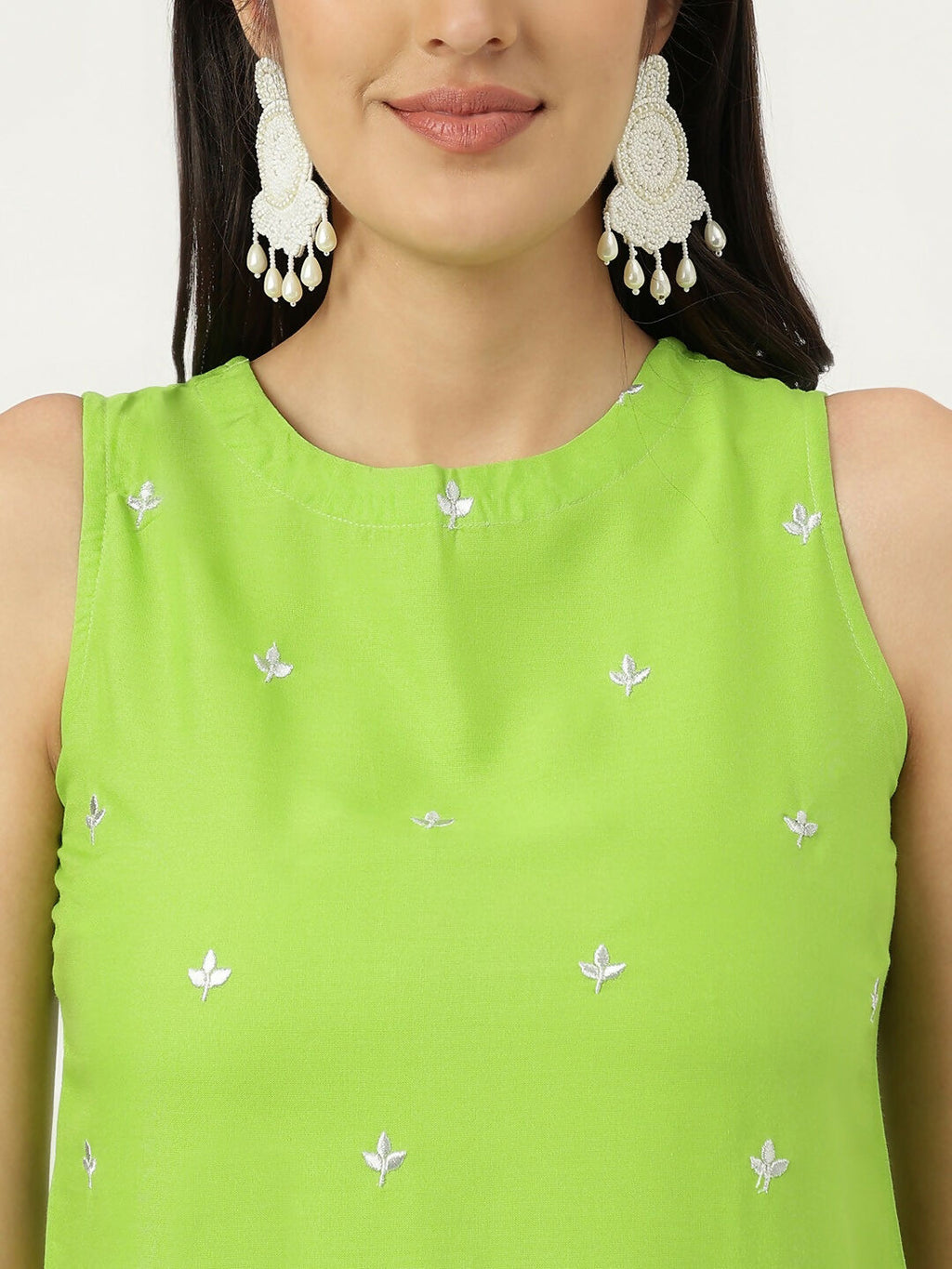 Joban Fashion Green Rayon and Embroidered Work Straight Kurta Bottom Set