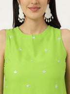 Joban Fashion Green Rayon and Embroidered Work Straight Kurta Bottom Set