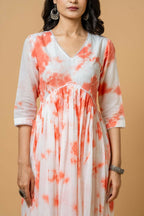 Joban Fashion Peach Tie & Dye Kurta Pant Set - Distacart