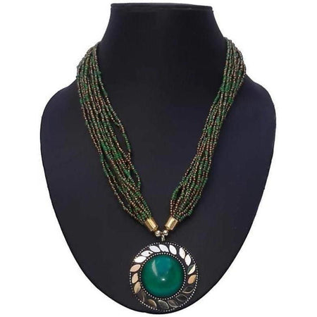 MS Fashion India Latest Design Green Color Necklace For Women