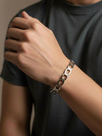 NVR Men's Silver Plated Cuff Bracelet - Distacart