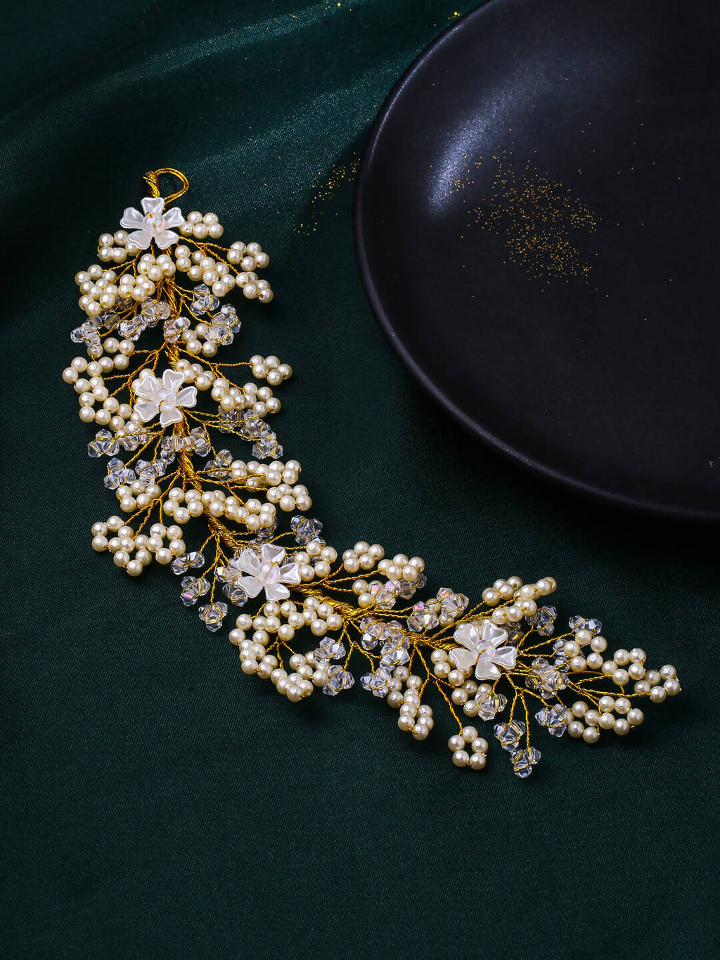 NVR Women Embellished Beaded Hair Accessory Set