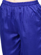 Ahalyaa Women's Royal Blue Poly Silk Solid Salwar Suit with Dupatta - Distacart