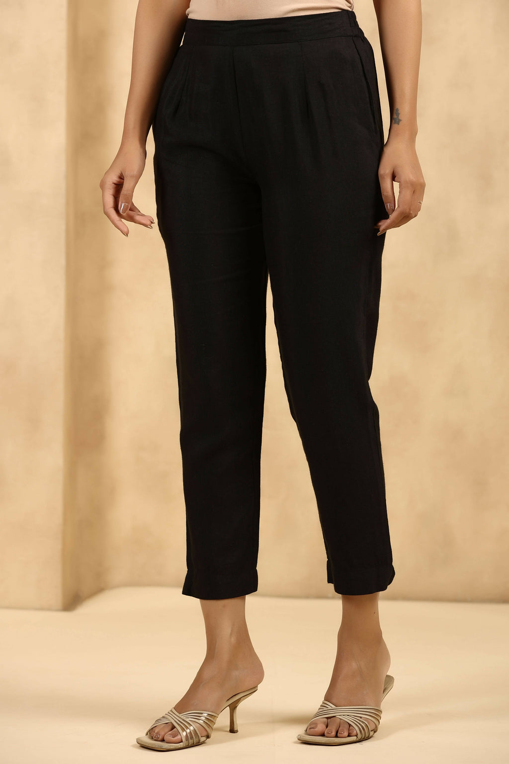 Juniper Women's Black Rayon Flex Solid Straight Pant - Distacart