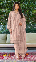 Anaita Peach Embroidered Organza Stitched Salwar Suit - Distacart