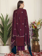 Jyoti Fashion Women's Magenta Chinon Chiffon Embroidered Designer Straight Suit Set