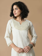 Sangria Sequined Pure Cotton A-Line Kurta