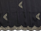 Vastranavya Black Embroidery Work Shimmer Chiffon Saree with Unstitched Blouse - Distacart