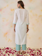 Indo Era Women Ethnic Motifs Embroidered Sequinned Floral Kurta - Distacart