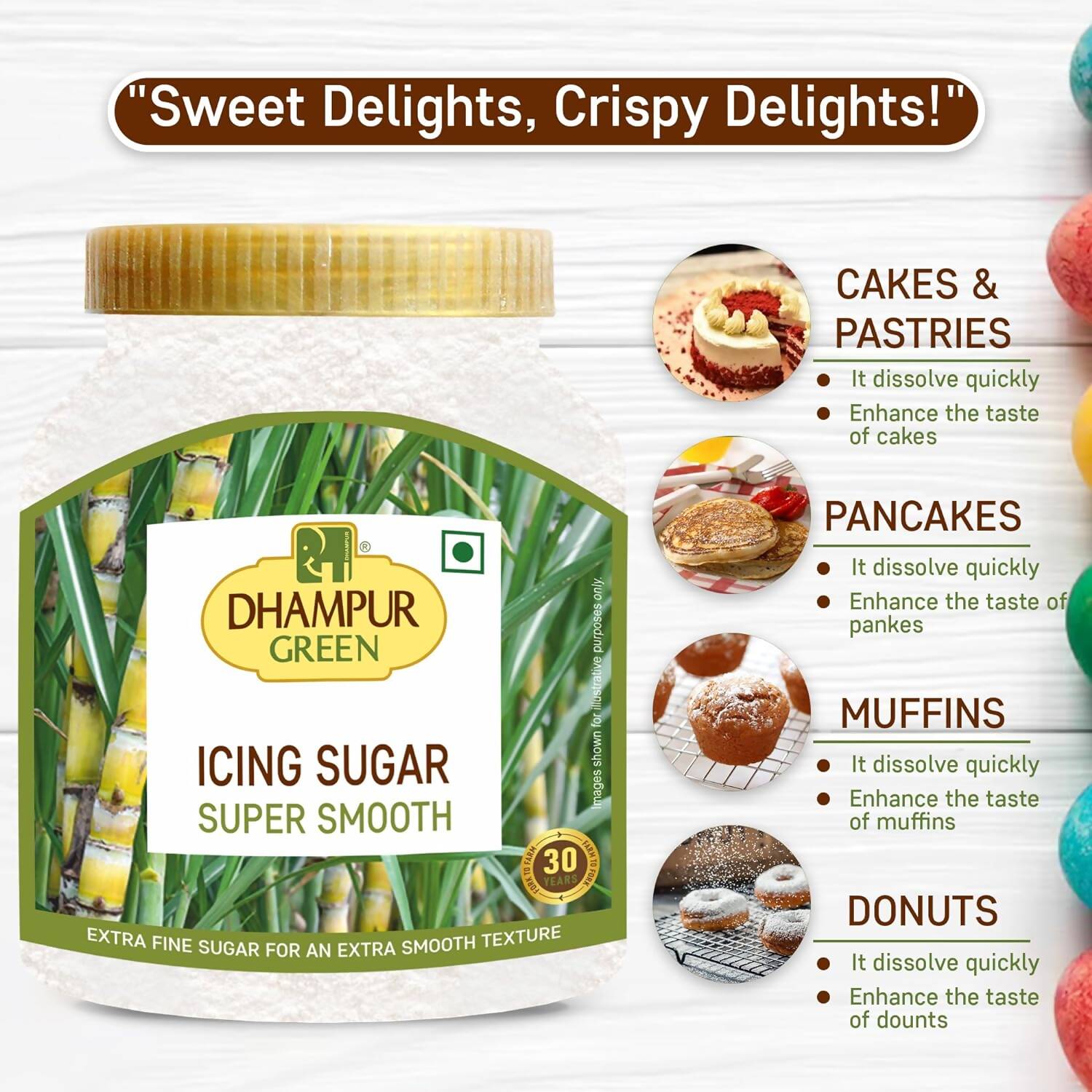 Dhampur Green Icing Sugar - Distacart