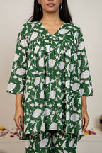 Joban Fashion Green Hand Block Printed Cotton Co-Ord Set - Distacart