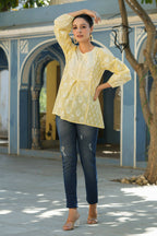 Juniper Women's Lemonyellow Printed A-Line Tunic - Distacart