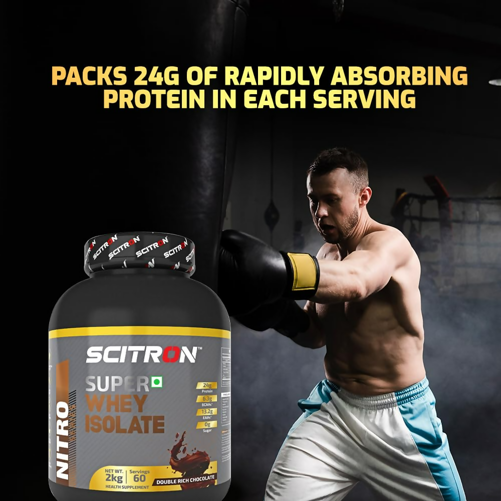 Scitron Super Whey Isolate Protein Powder - Double Rich Chocolate - Distacart