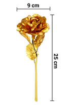 Tied Ribbons Gold-Polished Artificial Rose Flower With Box - Valentine's Day Gifts