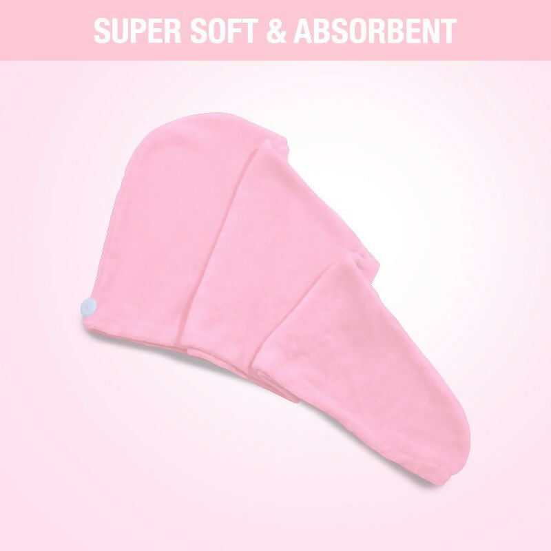 Nykaa Naturals Microfiber Hair Wrap for Frizz Free & Shiny Hair - Pink