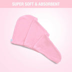 Nykaa Naturals Microfiber Hair Wrap for Frizz Free & Shiny Hair - Pink