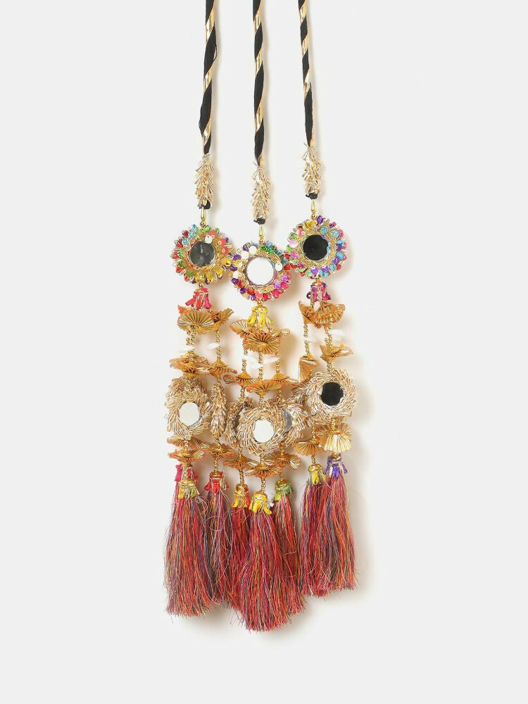 Ruby Raang Colorful Gold Work Parandi