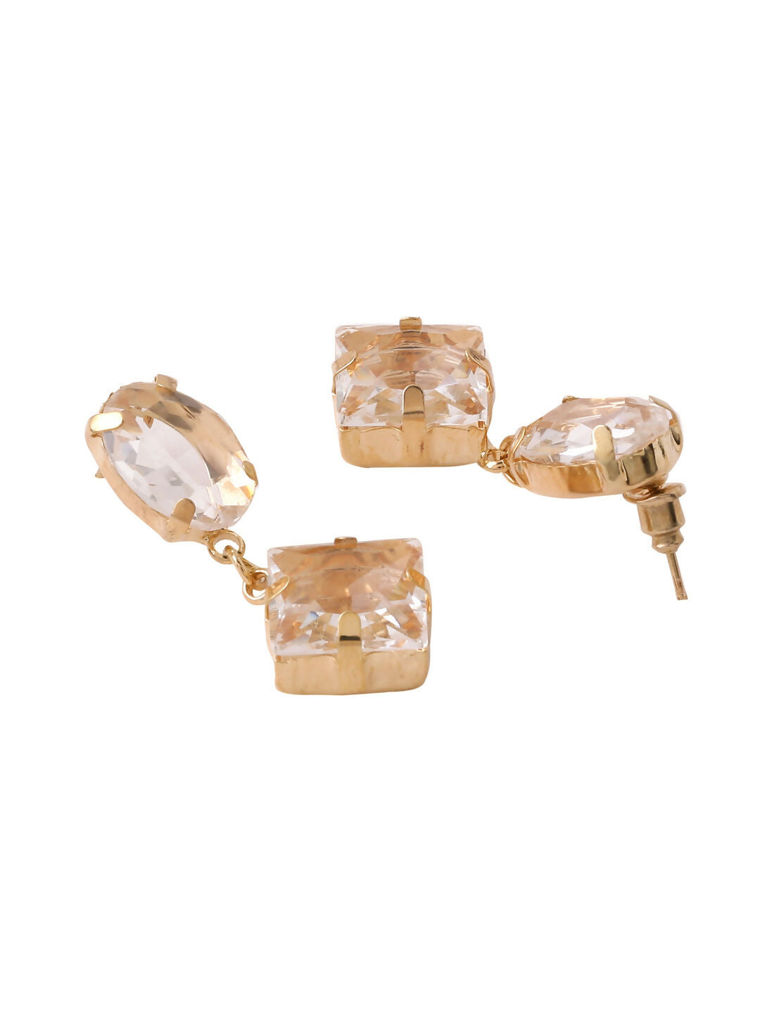 NVR Women Golden Cz Studded Studs Earrings - Distacart