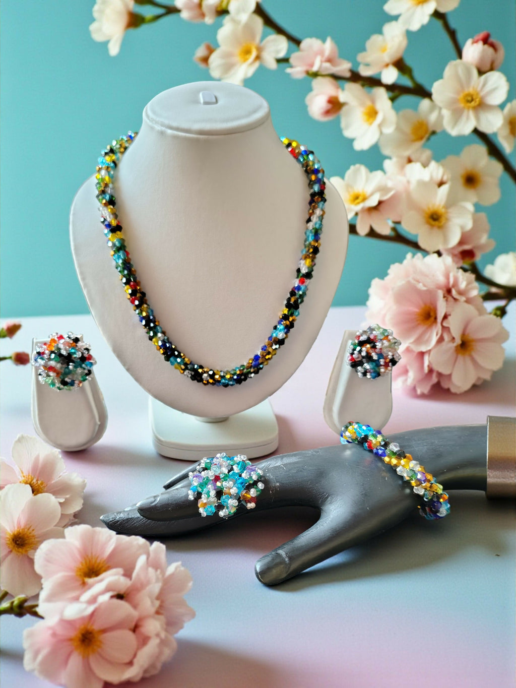 Inhanns Rangshine 4-In-1 Crystal Glam Set - Handmade - Multicolor