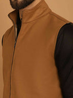 Even Apparels Pure Wool Nehru Jacket - Beige
