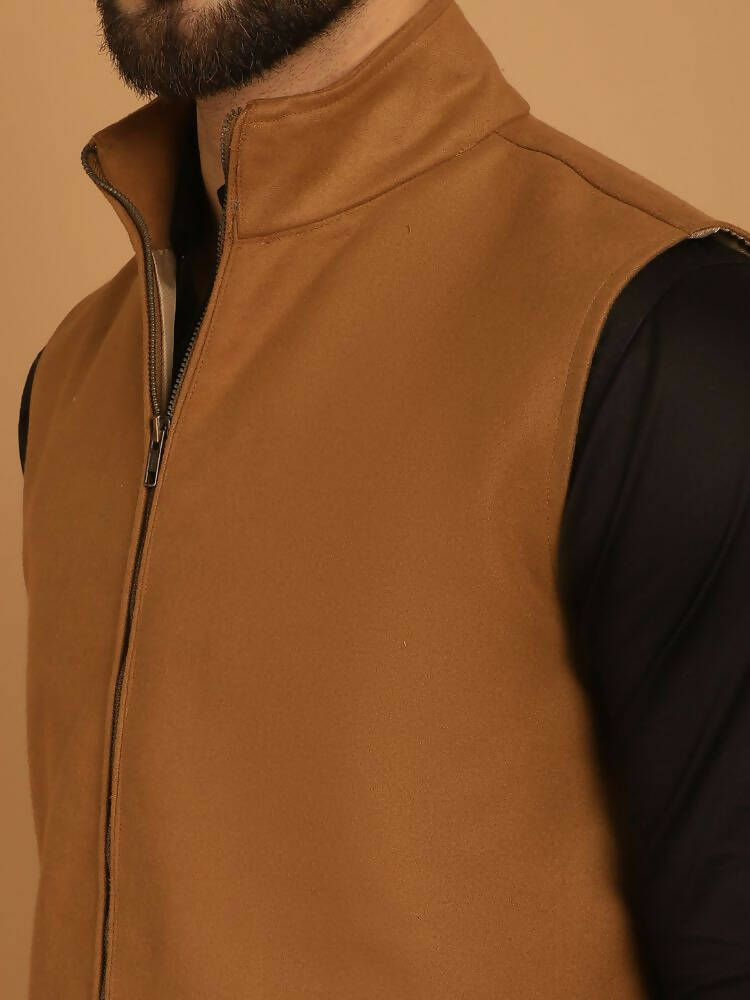 Even Apparels Pure Wool Nehru Jacket - Beige
