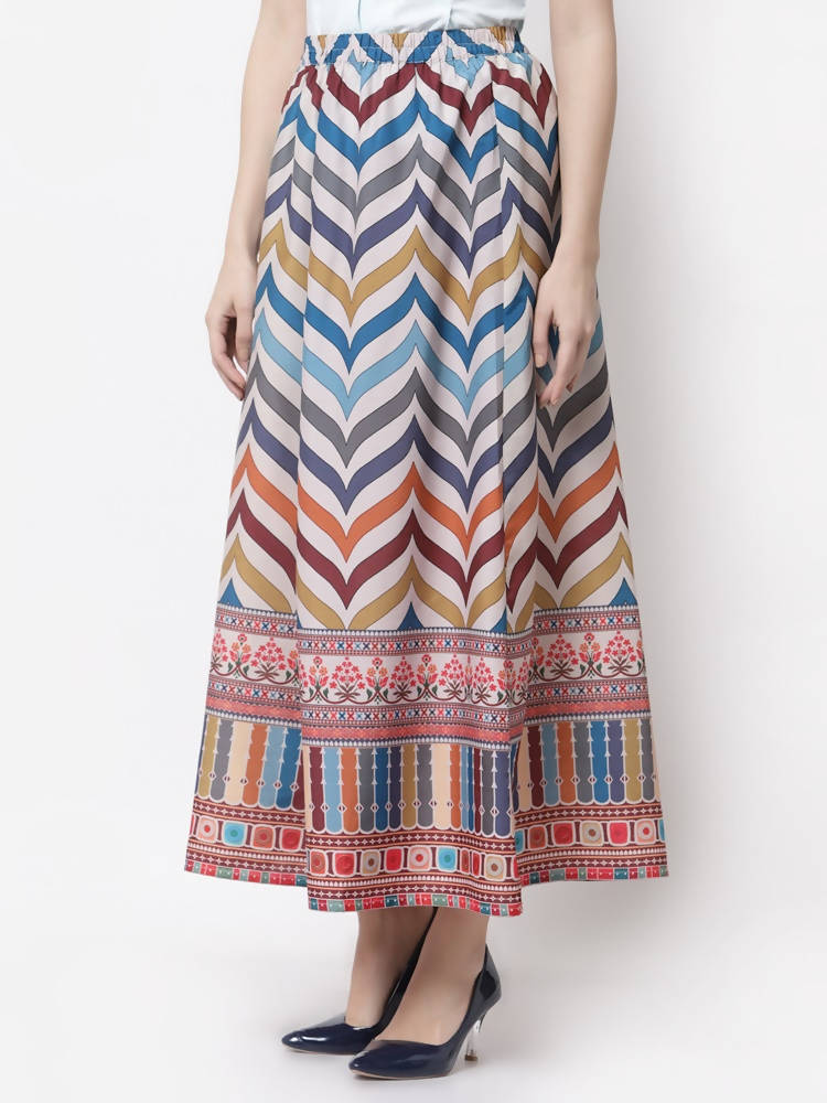 Myshka Muticolored Silk blend Printed Skirt