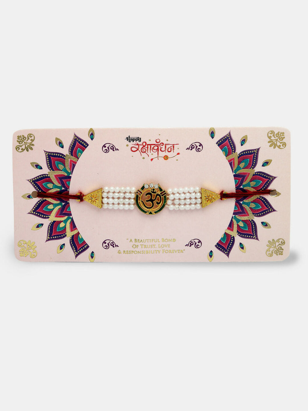 NVR Women & Men Set of 2 White Pearl Bhaiya Bhabhi Rakhi With Roli Chawal & Chocolate - Distacart