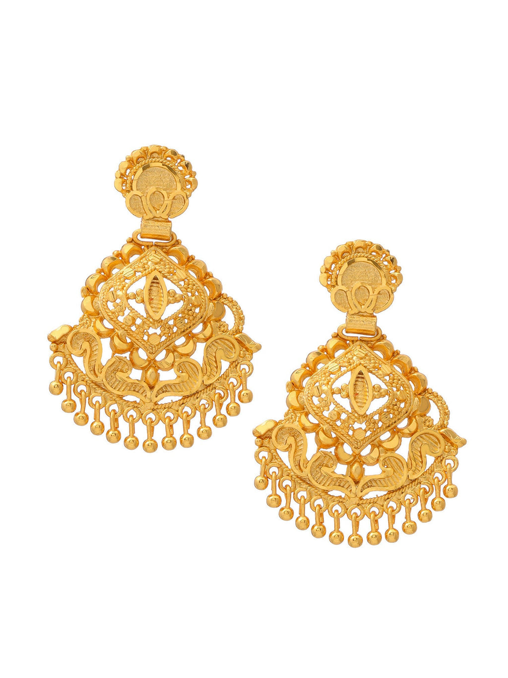 Ruby Raang Traditional Gold Earrings - Distacart