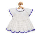 ChutPut Hand knitted Crochet Wool Dress For Baby Girls - White