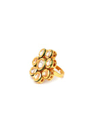 Kundan Flower Ring (gold) - Ruby Raang