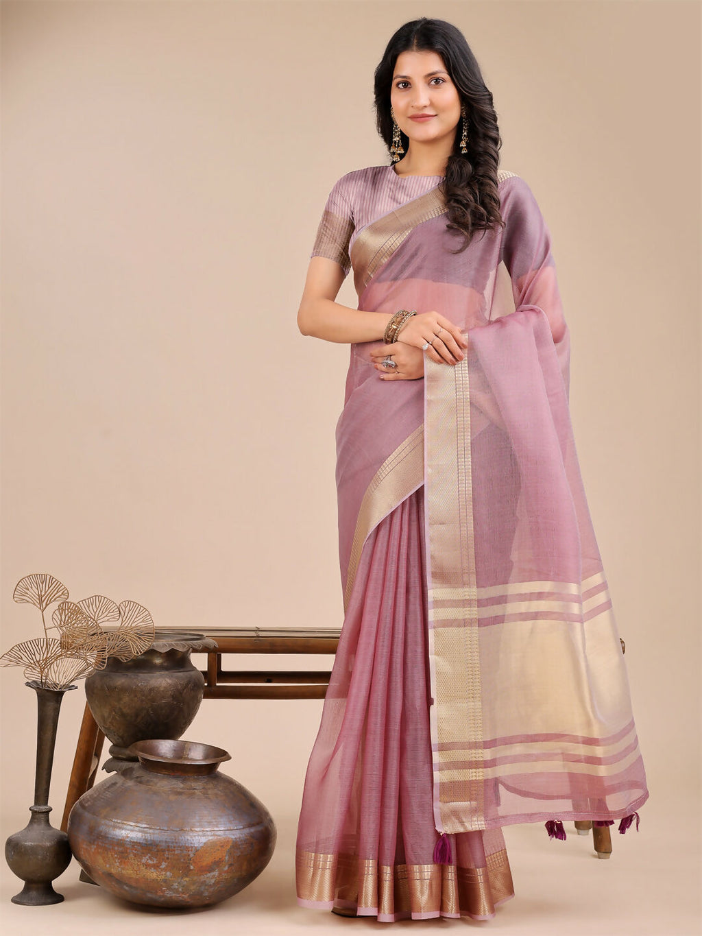 Shree Shyam Fashion Seoul Purple Organza Saree