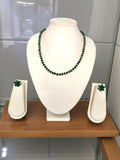 Inhanns Crystal Bloom – Single Line Necklace + Studs - Dark Green