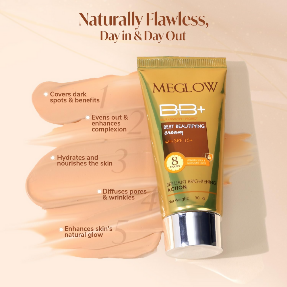 Meglow Best Beautifying BB+ Cream with SPF 15+ - Distacart