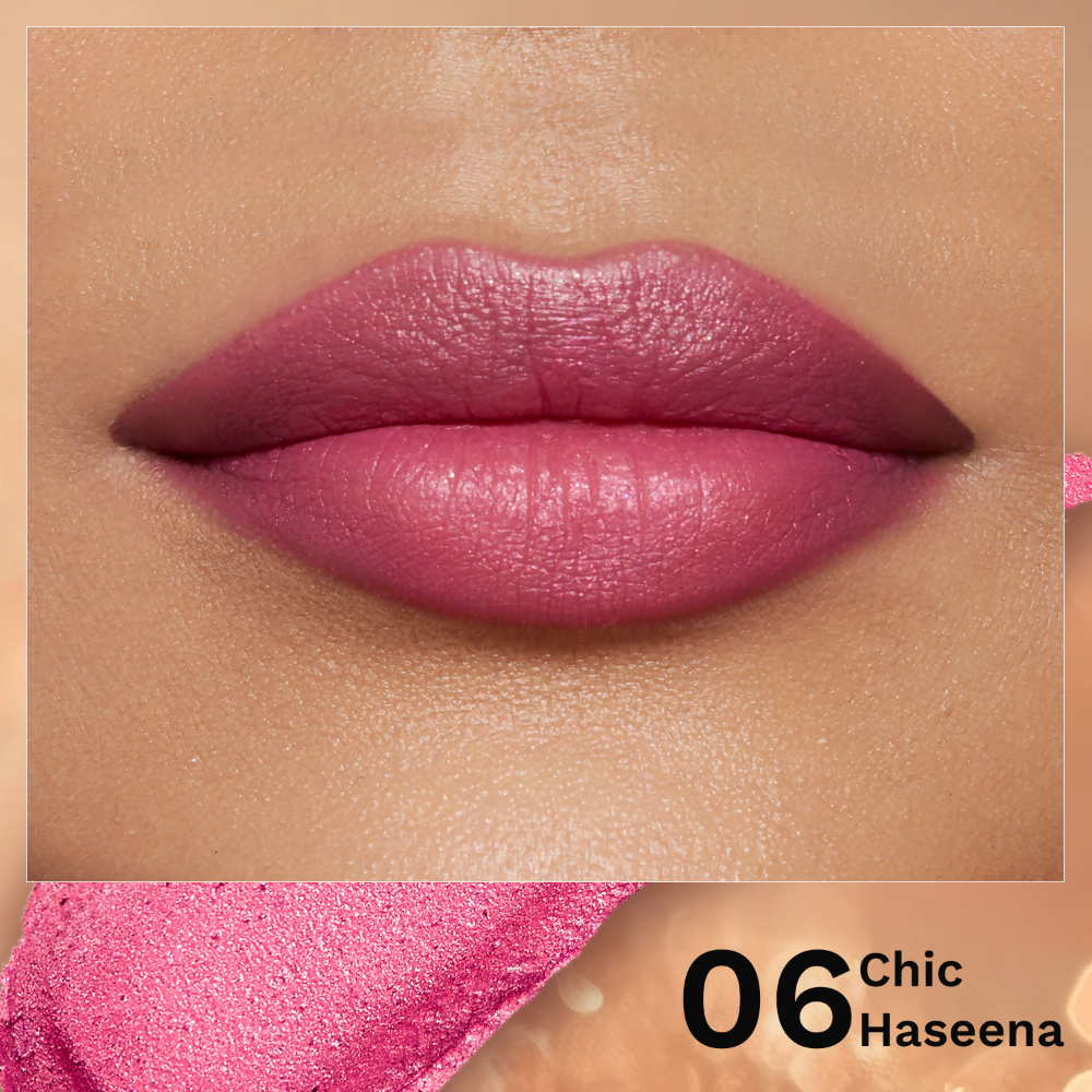 Pilgrim Glitter Lipstick With Matte Finish - Chic Haseena06
