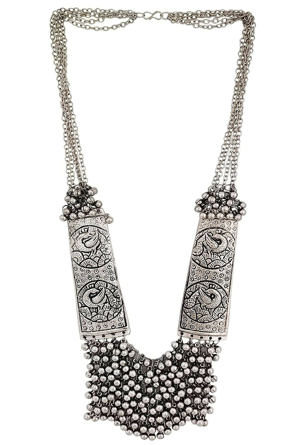 Mominos Fashion Joharkamal Oxidised Ghungroo Design Long Statement Necklace For Women & Girls - Distacart