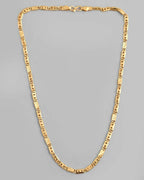 VOJ Gold-Polished Biscuit Chain With Hearts