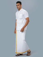 Ramraj Cotton Mens Half Sleeve Formal 100 % Cotton White Shirt