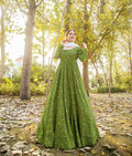 Green Pure Maslin Bandhej Print Work Stitched Suit With Dupatta - Anbazaar - Distacart
