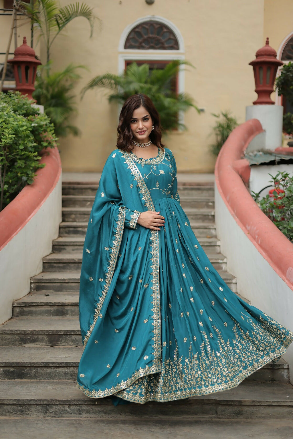 Joban Fashion Blackchinon Sequence Embroidery Work Kurta Set - Distacart