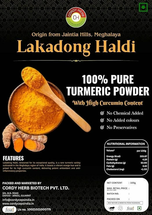 Cordy Herb Lakadong Turmeric Powder - Distacart