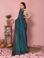 Attractive These Party Wear Ready To Wear Saree - Blue