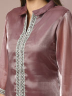 Myshka Women's Brown Solid Longline Party Tunic