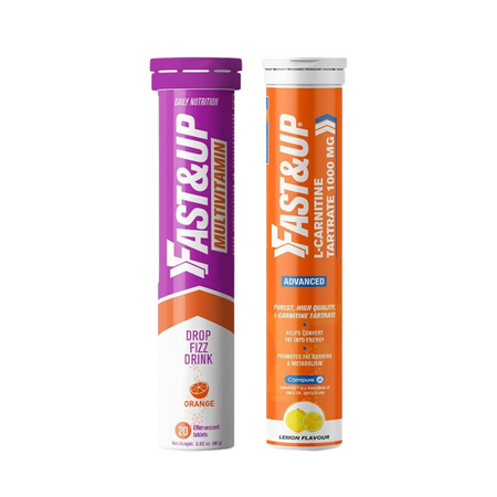 Fast&Up L-Carnitine Tartrate 1000Mg & Vitalize - Immunity Essential Multivitamin Effervescent Tablets