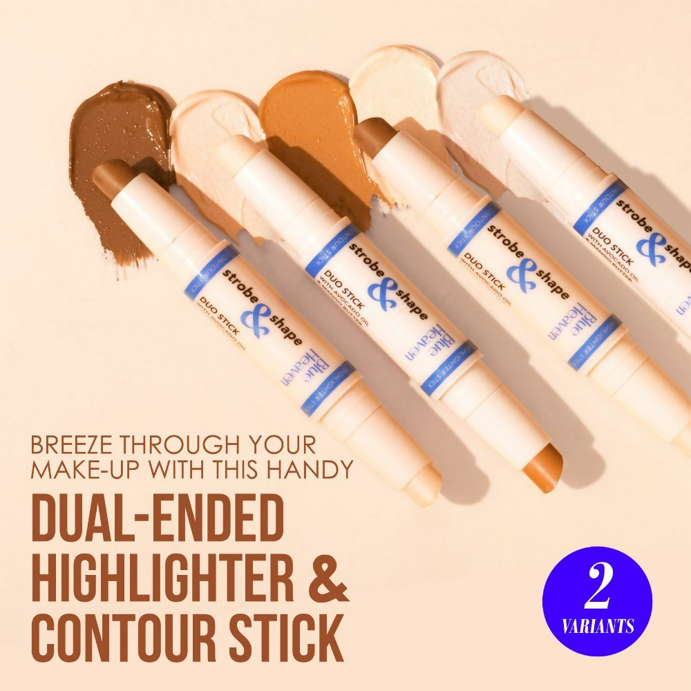 Blue Heaven Strobe & Shape Highlighter And Contour Duo Stick - Magnificent Deep (Medium To Dusky)
