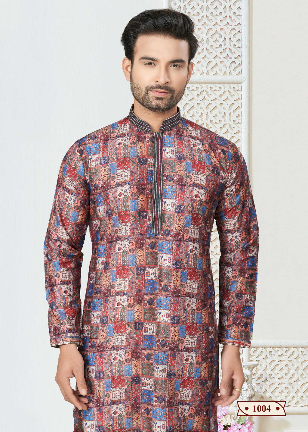 Joban Fashion Men's multicolor Cotton printed Kurta Pyjama set