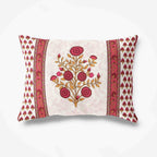 Floral Print Queen Size 90x108 Inches Jaipuri Flat Bed Sheet Bedspread with 2 Pillowcases