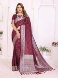 Aastha Fashion Wine Georgette Silk Zari Weaving Saree - Distacart