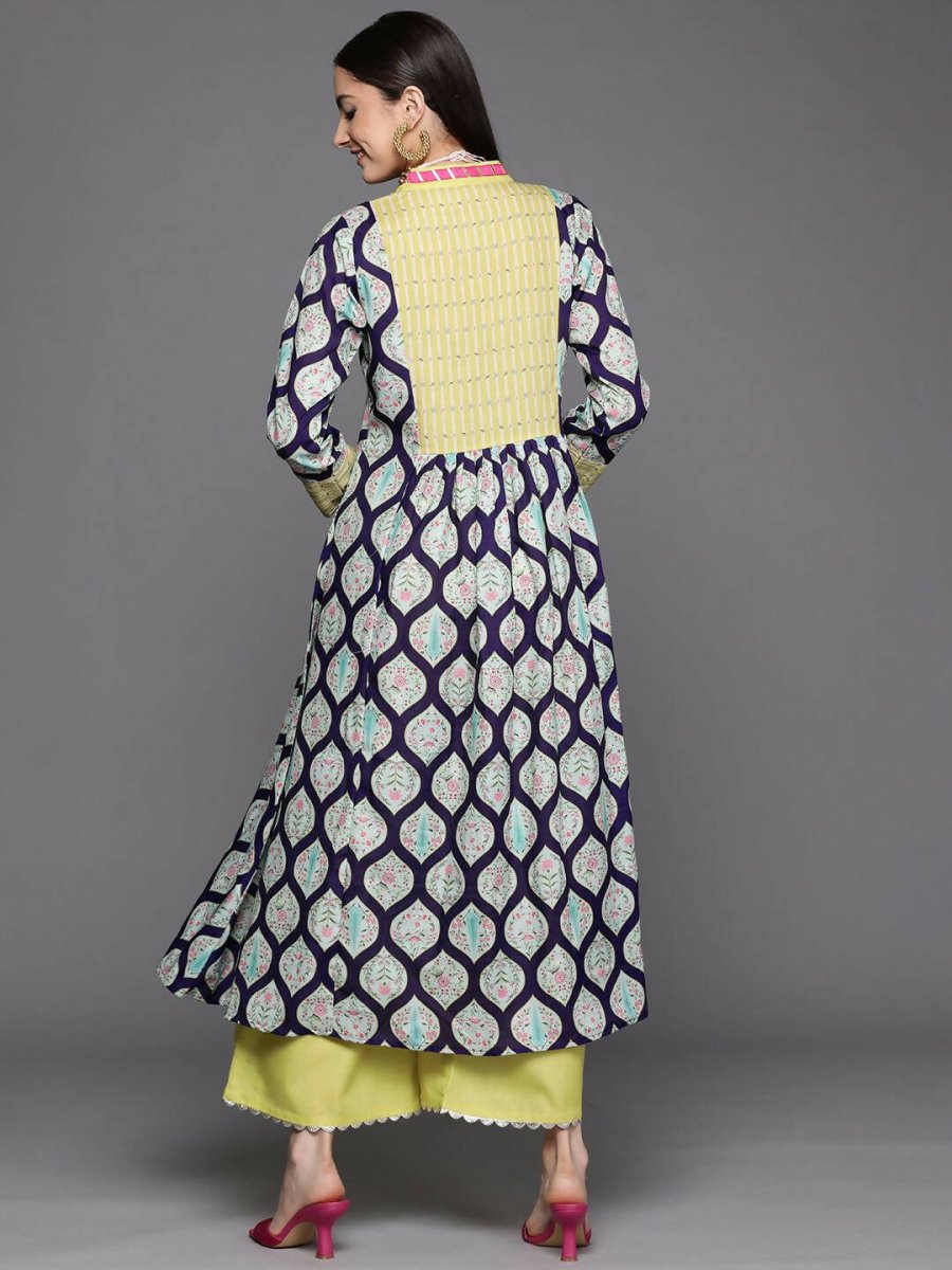 Ahalyaa Womens Yellow Cotton Digital Printed Kurta Palazzo Set - Distacart