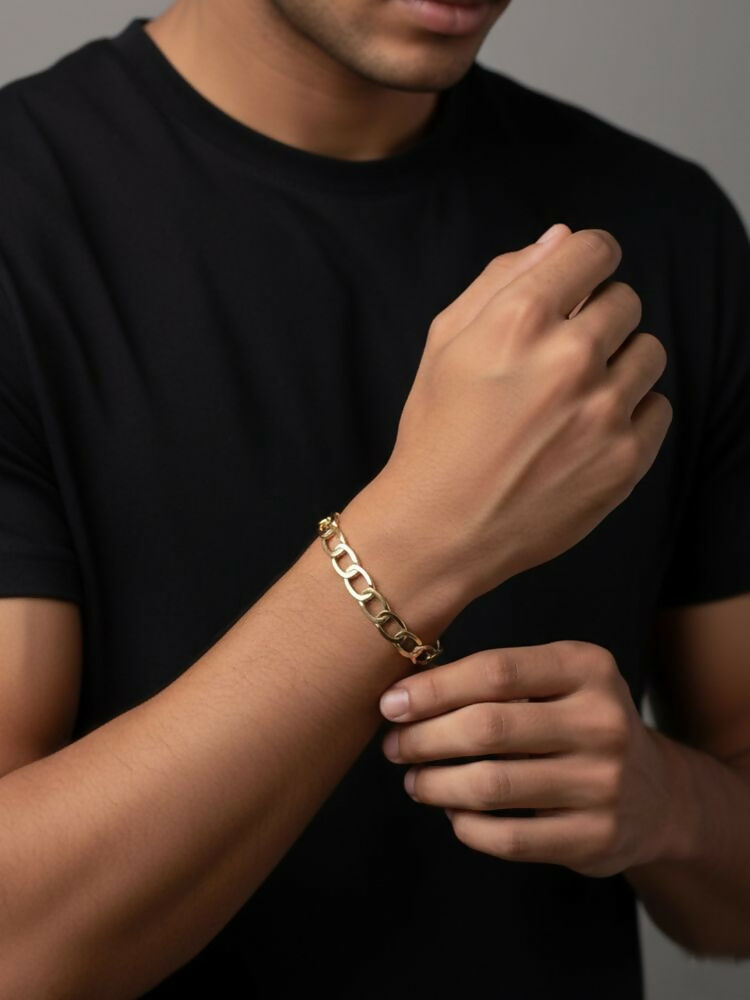 NVR Men's Rose Gold Plated Cuff Bracelet - Distacart