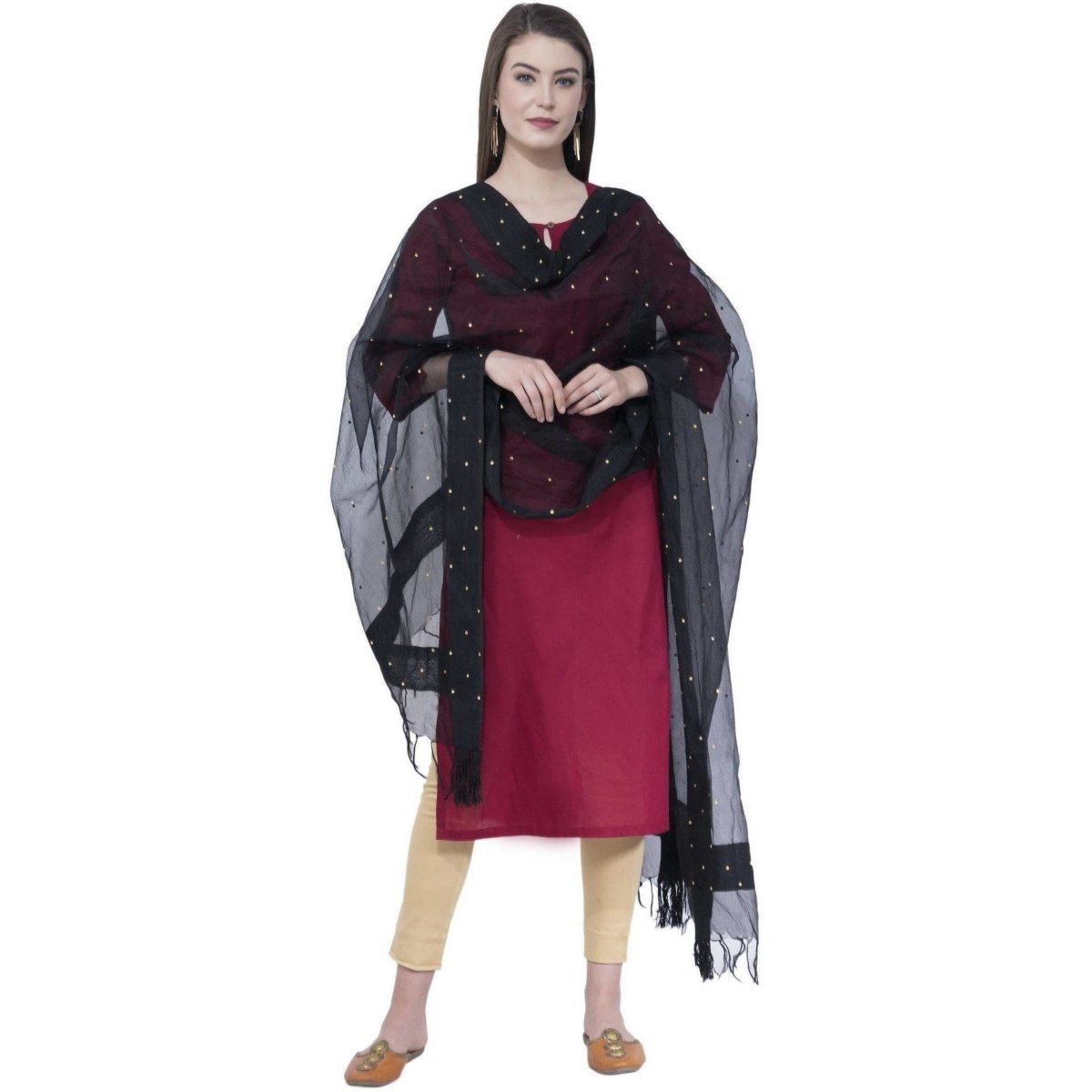 A R SILK Navy Blue Color Chandna Dupattas and Chunnis